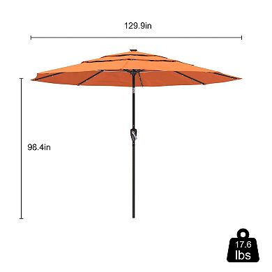 Aluminum Patio Market Umbrella Double or Triple Vent with Tilt