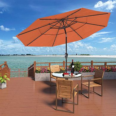 Aluminum Patio Market Umbrella Double or Triple Vent with Tilt