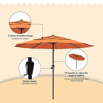 Aluminum Patio Market Umbrella Double or Triple Vent with Tilt