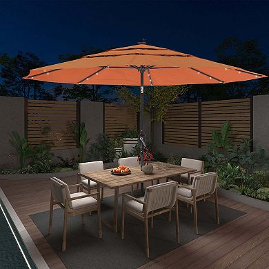 Aluminum Patio Market Umbrella Double or Triple Vent with Tilt
