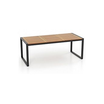Acacia Wood Patio Dining Table With Umbrella Hole For 8