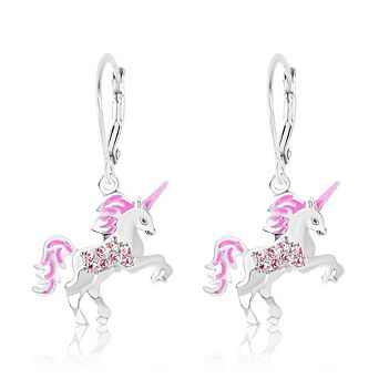 Girls Unicorn Earrings - Hypoallergenic Kids Earrings with Surgical Titanium Screwbacks