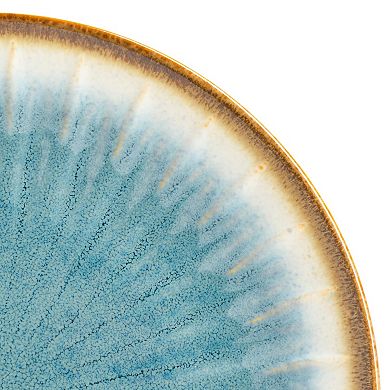 Gibson Elite Mayfair Bay 16pc Double Bowl Embossed Reactive Dinnerware Set