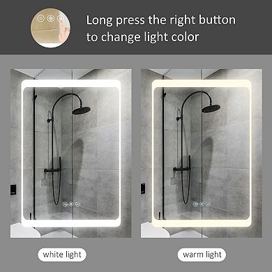 LED Lighted Medicine Cabinet with Mirror Touch Control and Wall Mounted Storage