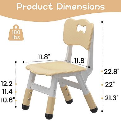 2 Pack Adjustable Kid Kitchen Chairs Indoor 3 Level Adjustable Suitable for Boy Girl