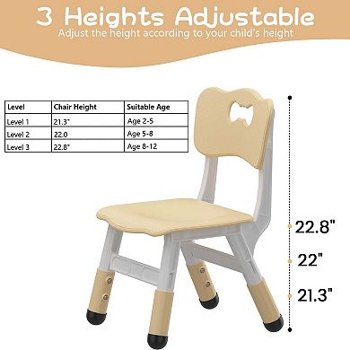 2 Pack Adjustable Kid Kitchen Chairs Indoor 3 Level Adjustable Suitable for Boy Girl