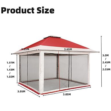Pop-Up Gazebo 12x12, Canopy Tent with Mosquito Netting, One Push Setup for Patio with Sand Bags