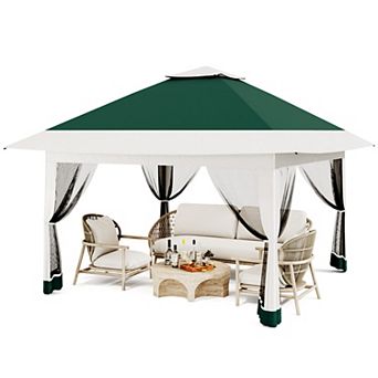 Pop-Up Gazebo 12x12, Canopy Tent with Mosquito Netting, One Push Setup for Patio with Sand Bags