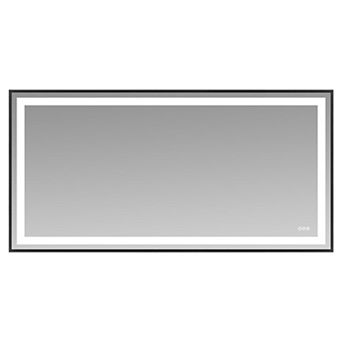 LED Vanity Mirror with Stepless Dimming, Anti-Fog, Dual Front Back Lights