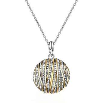 KSIZUIS 18K Gold & Silver Two-Tone Intertwined Coin Pendant Necklace for Women