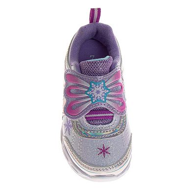 Disney Frozen Sneakers for Girls Glitter Comfortable Adjustable Strap (Kids)