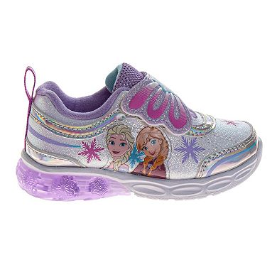 Disney Frozen Sneakers for Girls Glitter Comfortable Adjustable Strap (Kids)