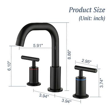 8 in. Widespread Double Handle Bathroom Faucet with Quick Connect Hose, Water Supply Hose