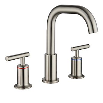 8 in Widespread Double Handle Bathroom Faucet with Quick Connect Hose, Water Supply Hose