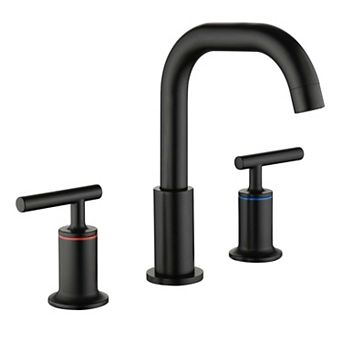 8 in Widespread Double Handle Bathroom Faucet with Quick Connect Hose, Water Supply Hose