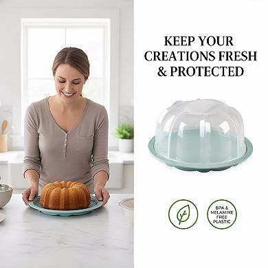 Translucent Bundt Cake Keeper, Airtight Container for Storage Transport
