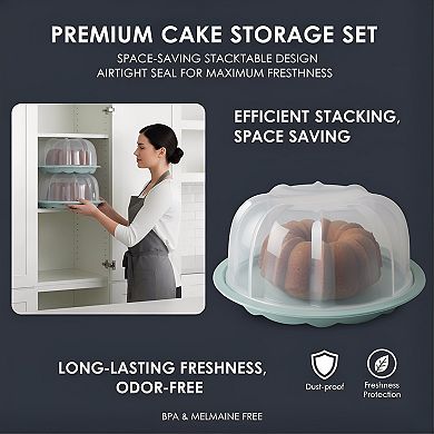 Translucent Bundt Cake Keeper, Airtight Container for Storage Transport