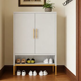 Slim 5 tier Shoe Cabinet with Adjustable Shelves, Narrow Storage for Entryway Bedroom