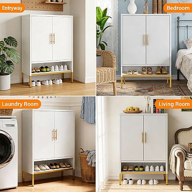 Slim 5-Tier Shoe Cabinet with Adjustable Shelves, Narrow Storage for Entryway Bedroom