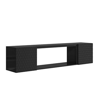 Black Wall Mount Floating TV Stand up to 70 to 80 in