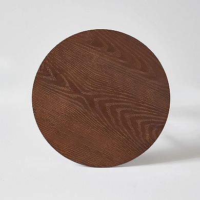 Heybly Solid Wood Side Table Round Accent End Table Natural Wooden Small Table, Sofa Side Table