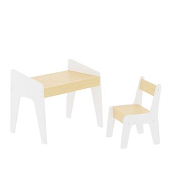 Wooden Children's Table and Chair Set, Includes One Chair, for Kids Aged 28, White
