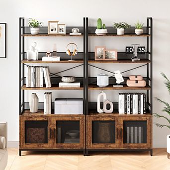 87" Tall 4 tier Bookshelf for Bedroom Sturdy Storage Organizer