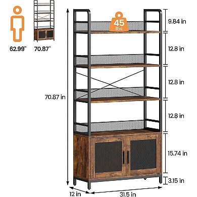 87" Tall 4-Tier Bookshelf for Bedroom Sturdy Storage Organizer