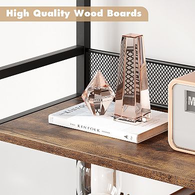 87" Tall 4-Tier Bookshelf for Bedroom Sturdy Storage Organizer