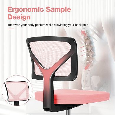 YIORTWO Low-Back Mesh Armless Office Chair with Lumbar Support