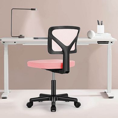 YIORTWO Low-Back Mesh Armless Office Chair with Lumbar Support