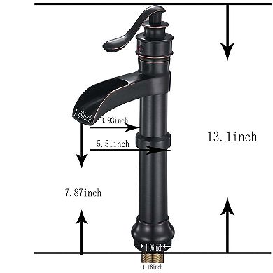 Waterfall Single Hole Single-Handle Vessel Bathroom Faucet with Pop-up Drain