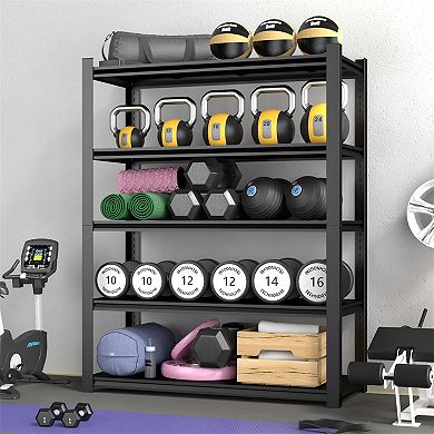 59" Wide Black Metal Shelves with 5 Removable Dividers