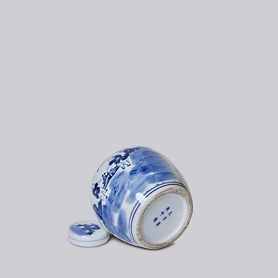 Porcelain Playing Children Round Storage Jar
