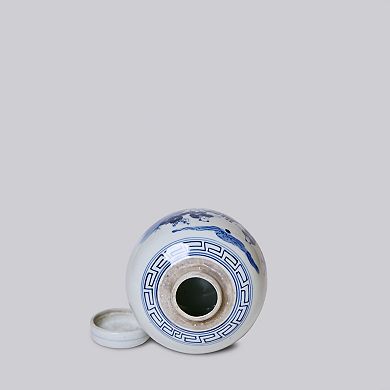 Porcelain Playing Children Round Storage Jar