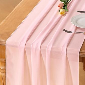 Chiffon Table Runner Sheer Boho Fabric for Wedding & Party Decor