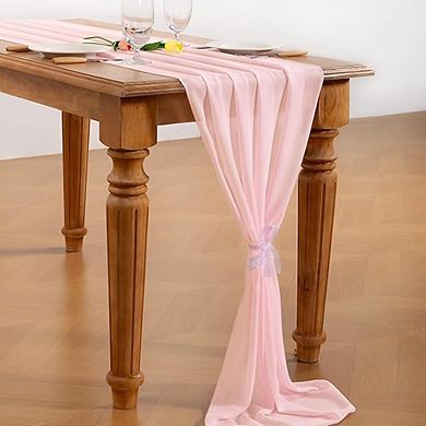 Chiffon Table Runner Sheer Boho Fabric for Wedding & Party Decor