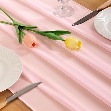 Chiffon Table Runner Sheer Boho Fabric for Wedding & Party Decor