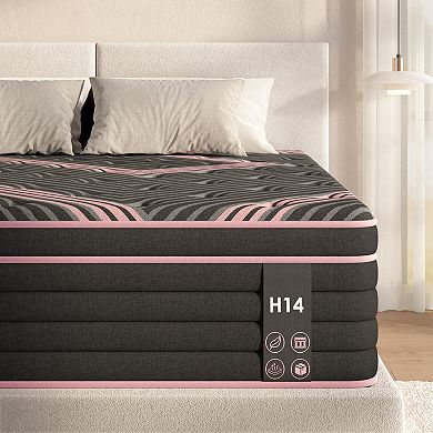 KWPZQEB 12 Inch Hybrid Mattress with Individually Pocketed Innerspring, Medium Firm