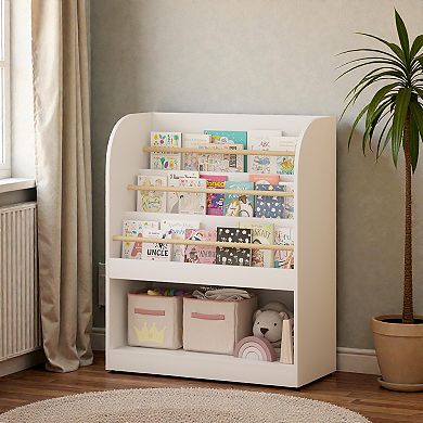 Heybly Kids Front-Facing Bookshelf, Toddler Book Display Shelf, Children’s Bookcase