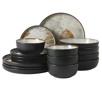 Gibson Elite Chantilly Hill 16 pc Porcelain Dinnerware Set, Round - Multicolor Leaf