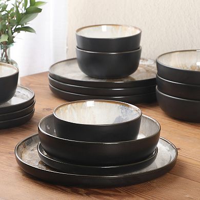 Gibson Elite Chantilly Hill 16-Piece Porcelain Dinnerware Set, Round - Multicolor Leaf