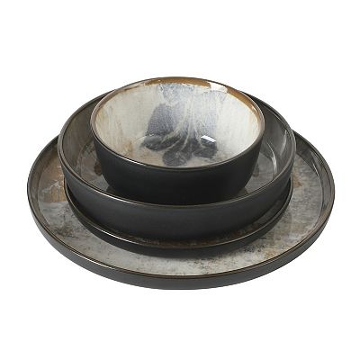 Gibson Elite Chantilly Hill 16-Piece Porcelain Dinnerware Set, Round - Multicolor Leaf