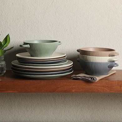 Gibson Elite Clover Hill 12-Piece Stoneware Dinnerware Set