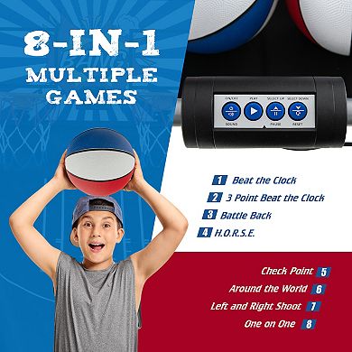 Foldable Dual Shot Basketball Arcade Game with 8 Modes and Electronic Scoring