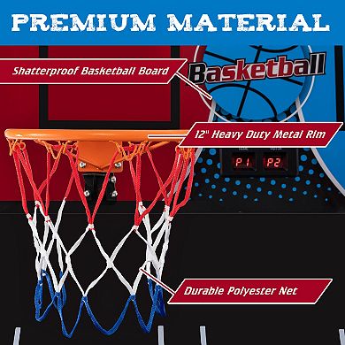 Foldable Dual Shot Basketball Arcade Game with 8 Modes and Electronic Scoring