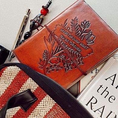 Grow Through What You Go Through Leather Journal