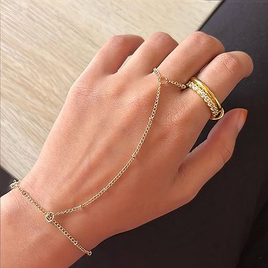 Adjustable Stackable Gold Ring Bracelet