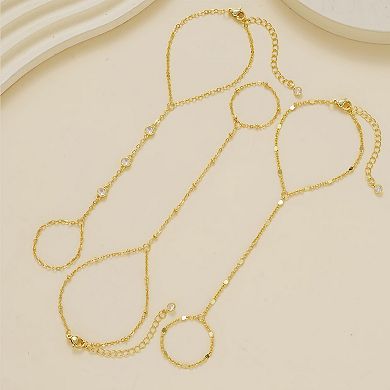 Adjustable Stackable Gold Ring Bracelet