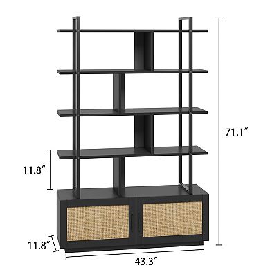 Bookshelf Metal Frame Freestanding for Bedroom Sturdy Storage Organizer